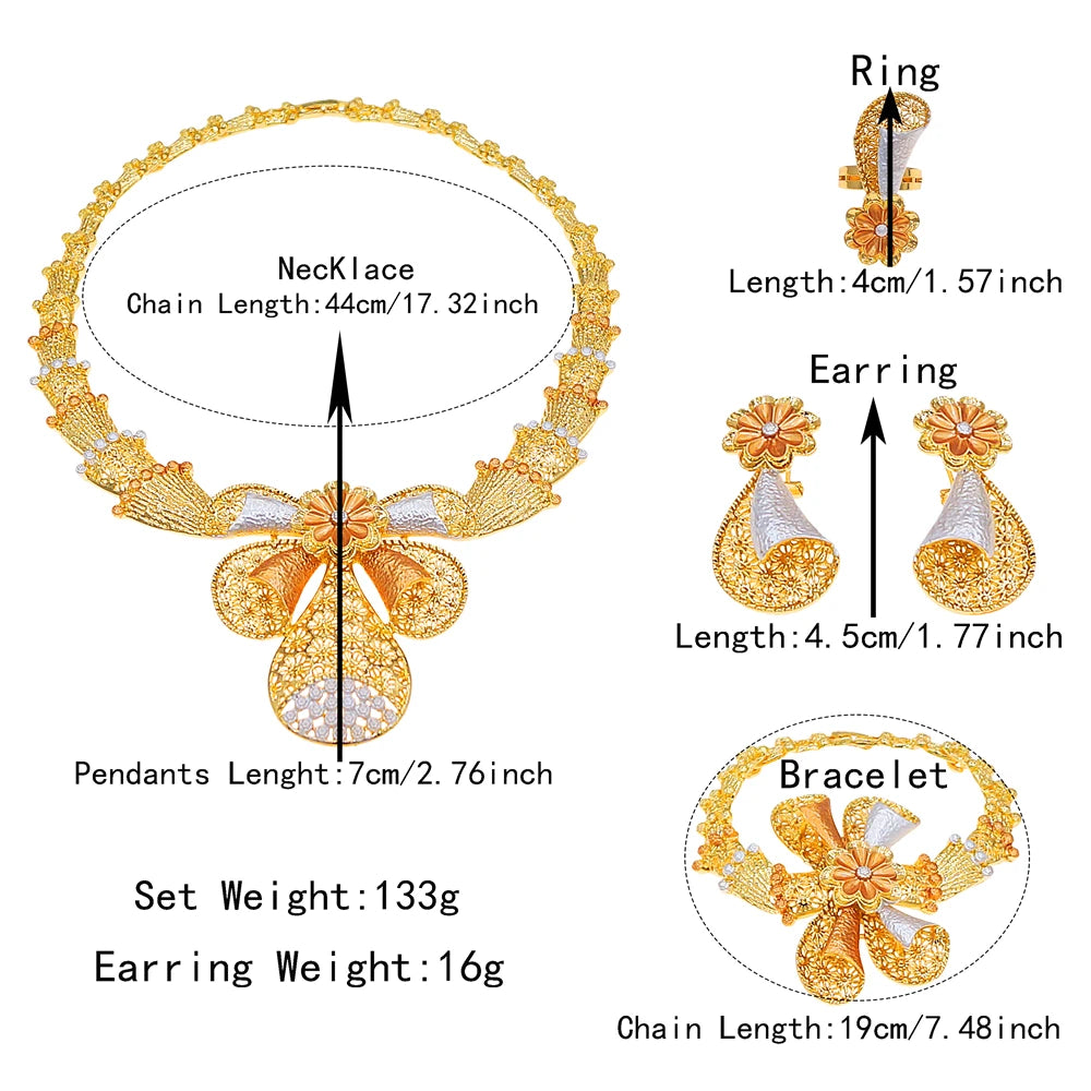 Zhuerrui Italy Brazil Gold Style Jewelry Set Fashion Vintage 24K High Quality Jewelry Sets Designer Wedding Party Jewelry 008120