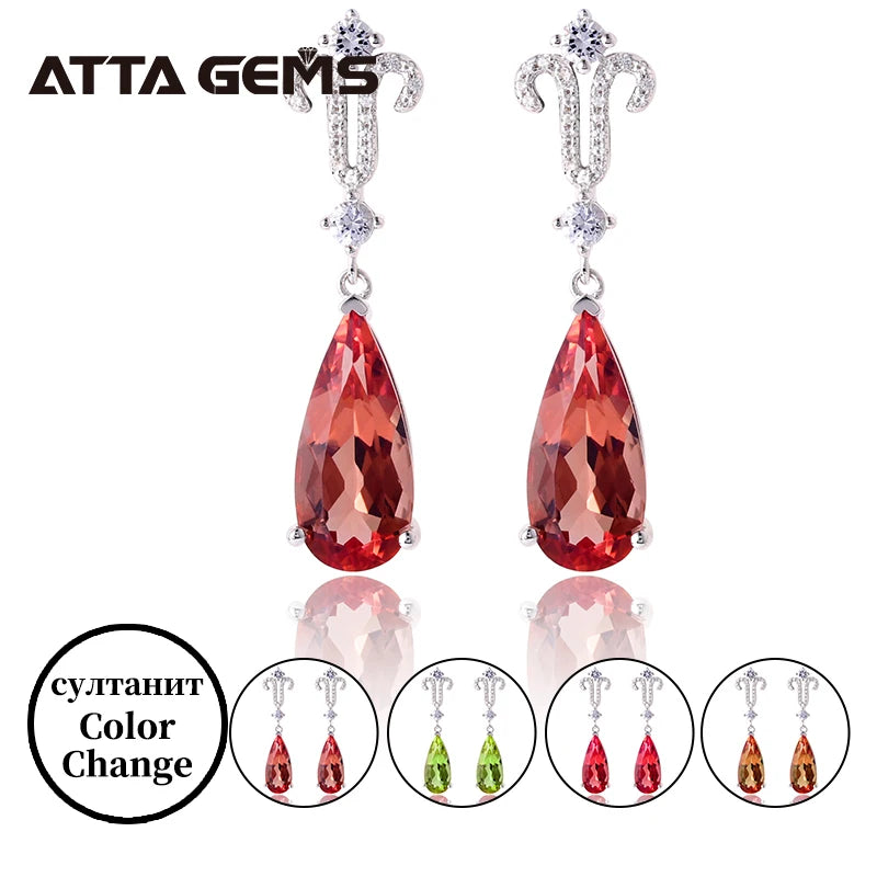 925Sterling Silver Zultanite Jewelry Set Pear Cut Created Sultanite S925 Romantic Style Diaspore Jewelry for Wedding Anniversary