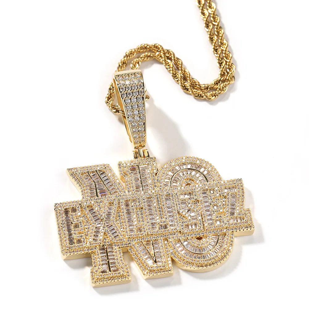 Custom Iced Out Name Chain Pendant Man Hip Hop Letter Necklace Pendant