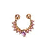 S&S Stainless Steel Crystal Septum Nose Hoop Ring | Clip-On | 5 Designs