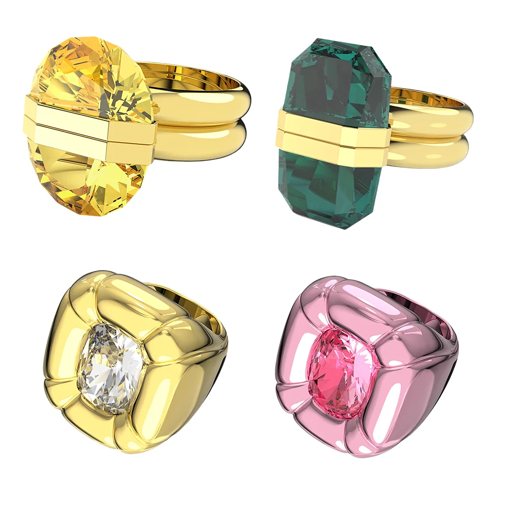 S&S Exquisite Copper Vintage Luxury Finger Ring Zircon Gorgeous Glossy Surface for Wedding Engagement Anniversary Parties Holiday