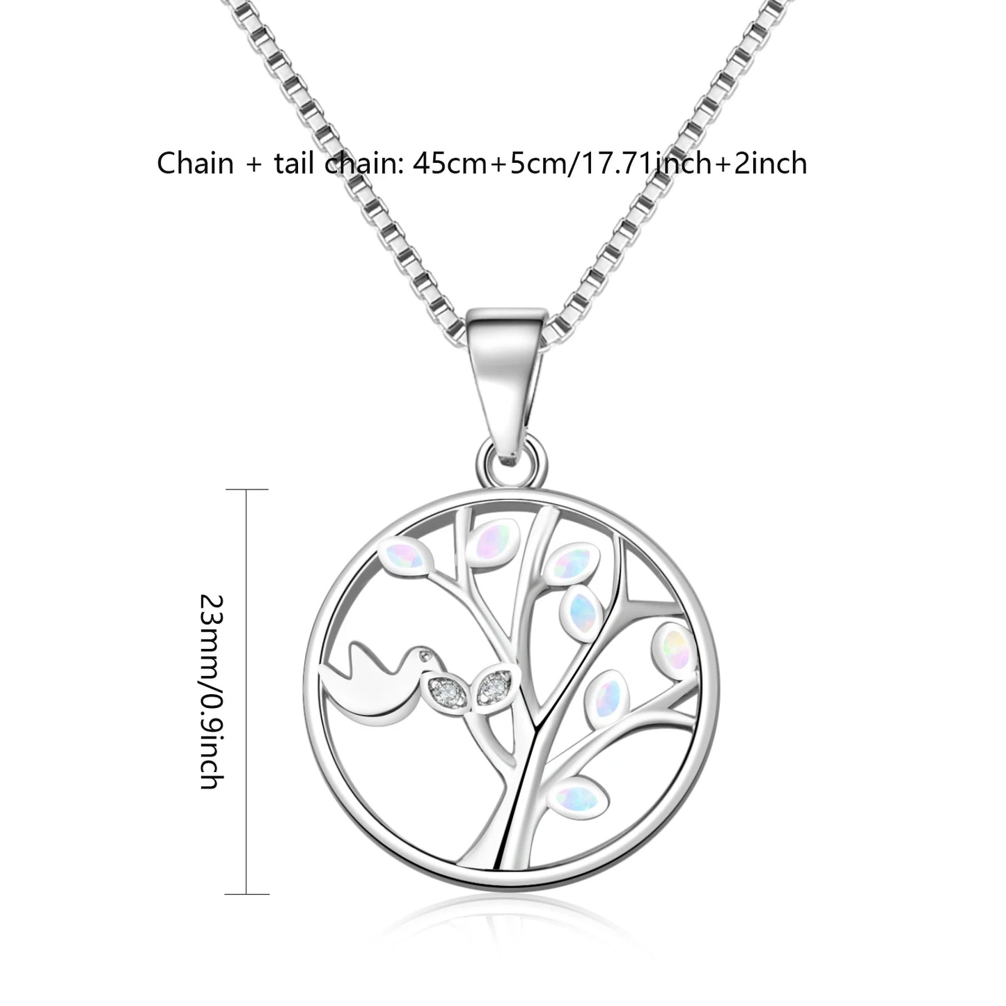 TikTok INS Wind Hawaii Beach Explosion Copper Alloy Opal Tree Life Vintage Women's Party Pendant Necklace Cute Style Wholesale