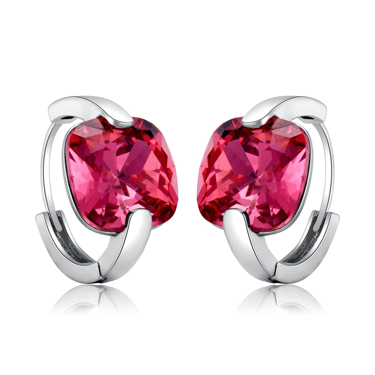 S&S 925 Sterling Silver Zircon Stud Earrings | Heart, Star & Crystal Designs | GDTC Certified | S&S Collection