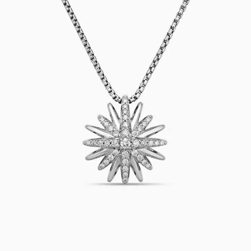 FASHIONISTA DY High-Quality Silver-Plated 19mm Sunflower Diamond Necklace. Gold-Plated Diamond Necklace. Jewelry .