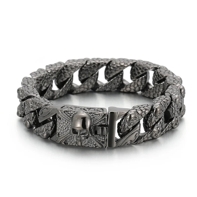 KALEN 18 Karat Vergoldet Kubanische Chain Panzerkette Edelstahl Herren Armband Edelstahl
