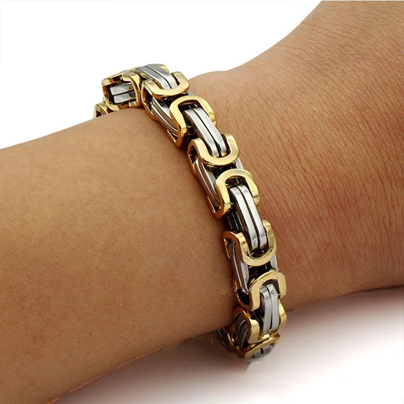 REBEL Korean-style Trendy Hip-hop Style Unisex Thick Chain & Link Stainless Steel Bracelet High-quality Jewelry Jinhua RT01