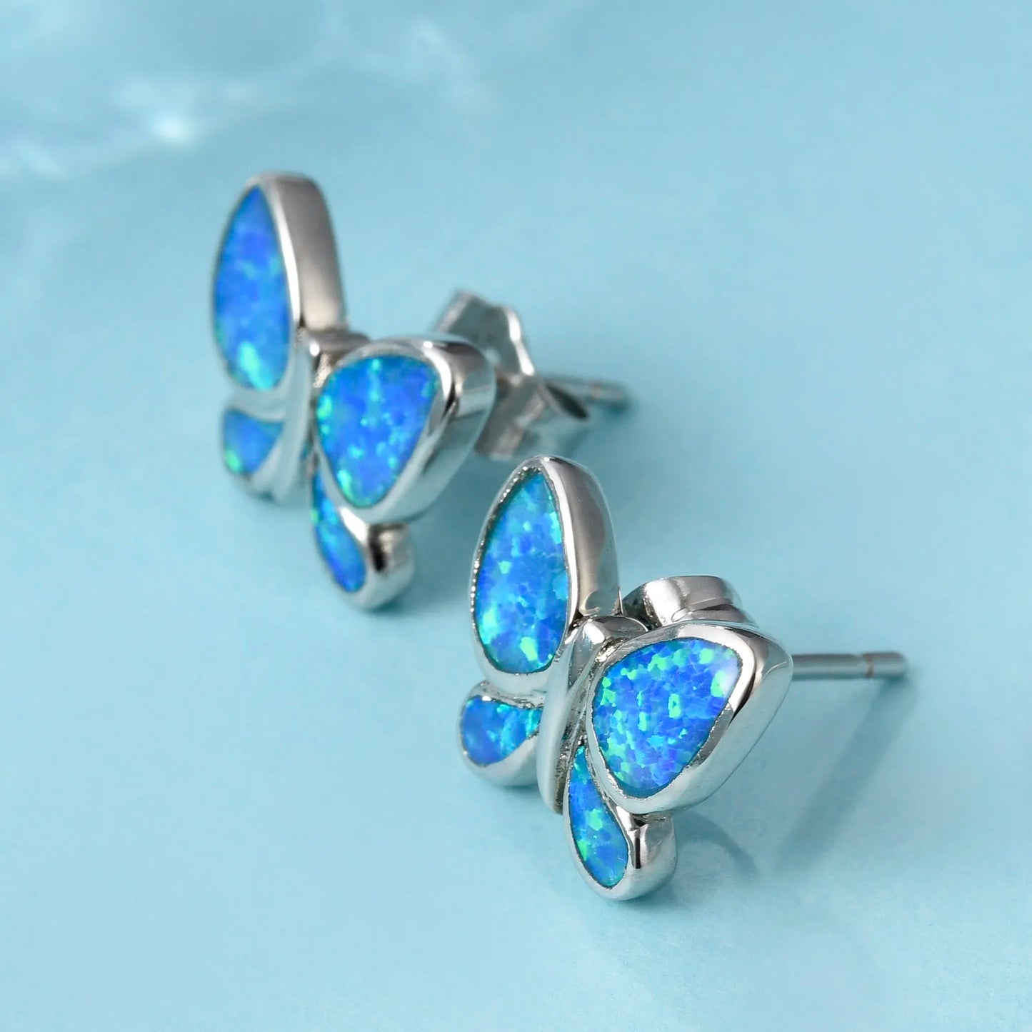 Vibrant Butterfly Opal Butterfly Earrings Fire Opal Wings & Sleek Frame Design | Whimsical Daily Jewelry Bulk Gifts