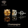 Spot Wholesale Bulk Trendy Fine Jewelry 925 Silver Color Vvs Diamond Moissanite Mossanite Screw Back Stud Earrings for Men Women