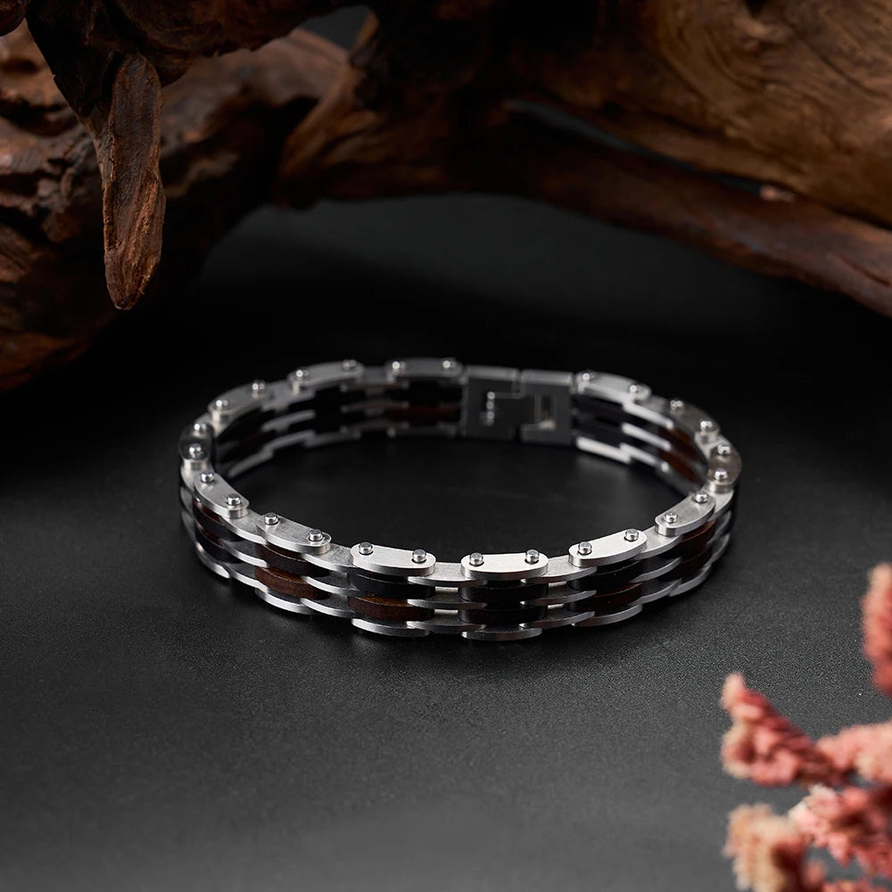 REBEL FASHIONISTA New Design Vintage Stainless Steel Link Bracelet Unisex Fashion Accessories for Anniversary Personalized Engraving