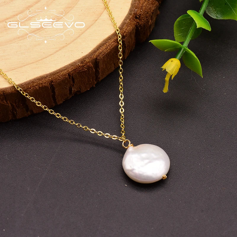 925 Sterling Silver Choker Necklace Natural Freshwater Pearl Flower  Pendant Necklace for Women Fashion Jewelry