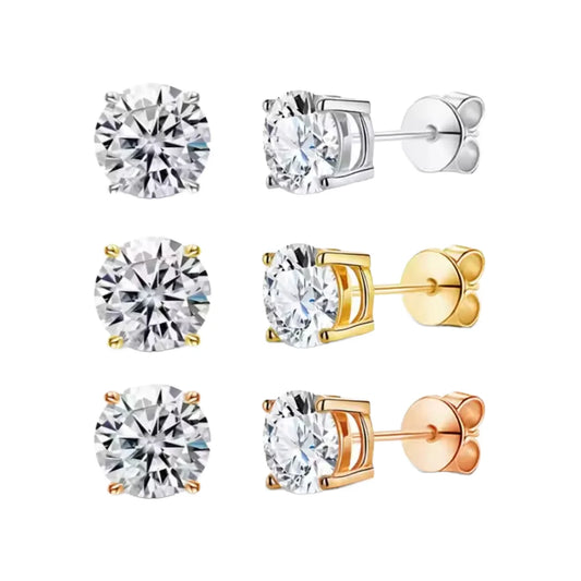 S&S Titanium Zircon Stud Earrings – Asscher Cut – Collection
