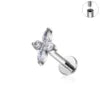 Wholesale G23 ASTM F136 Implant Grade Titanium Internal Thread Labret Ear Stud Zircon Helix Tragus Lip Body Piercing Jewelry