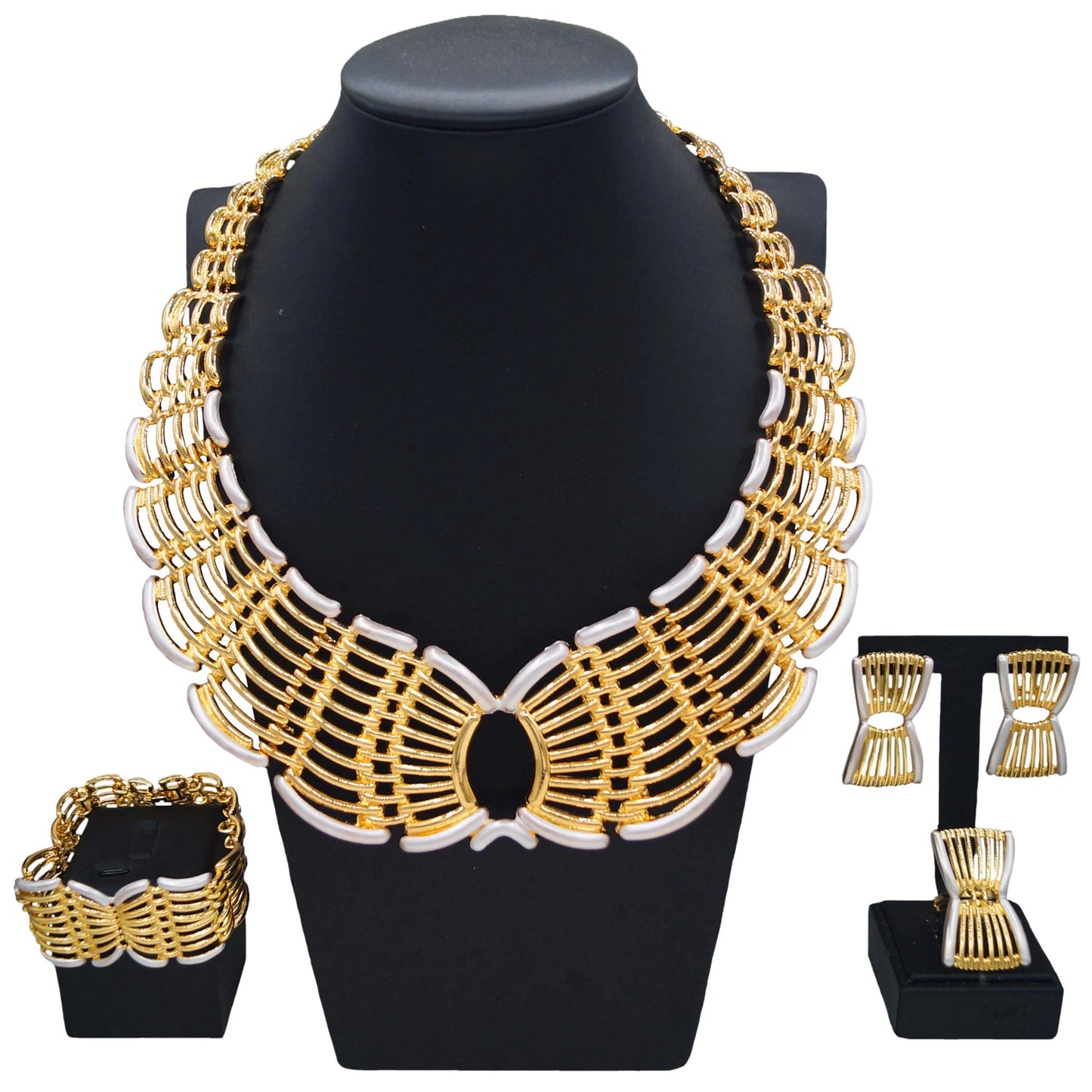 Zhuerrui Italian Hollow Women's Jewelry Four Sets of Personalized Design Atmospheric Elegant Romantic French Style in StockH0759