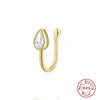 S&S 925 Silver Gold Plated Zircon Nose Cuff | Non-Piercing Flower Moon Star Heart