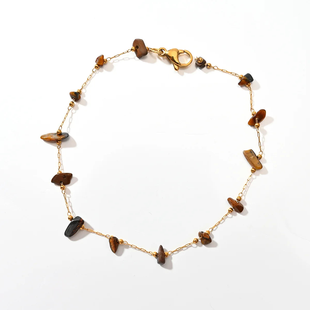 Fashion Beach Style Stainless Steel Ankle Chain Colorful Stones Anklets for Women