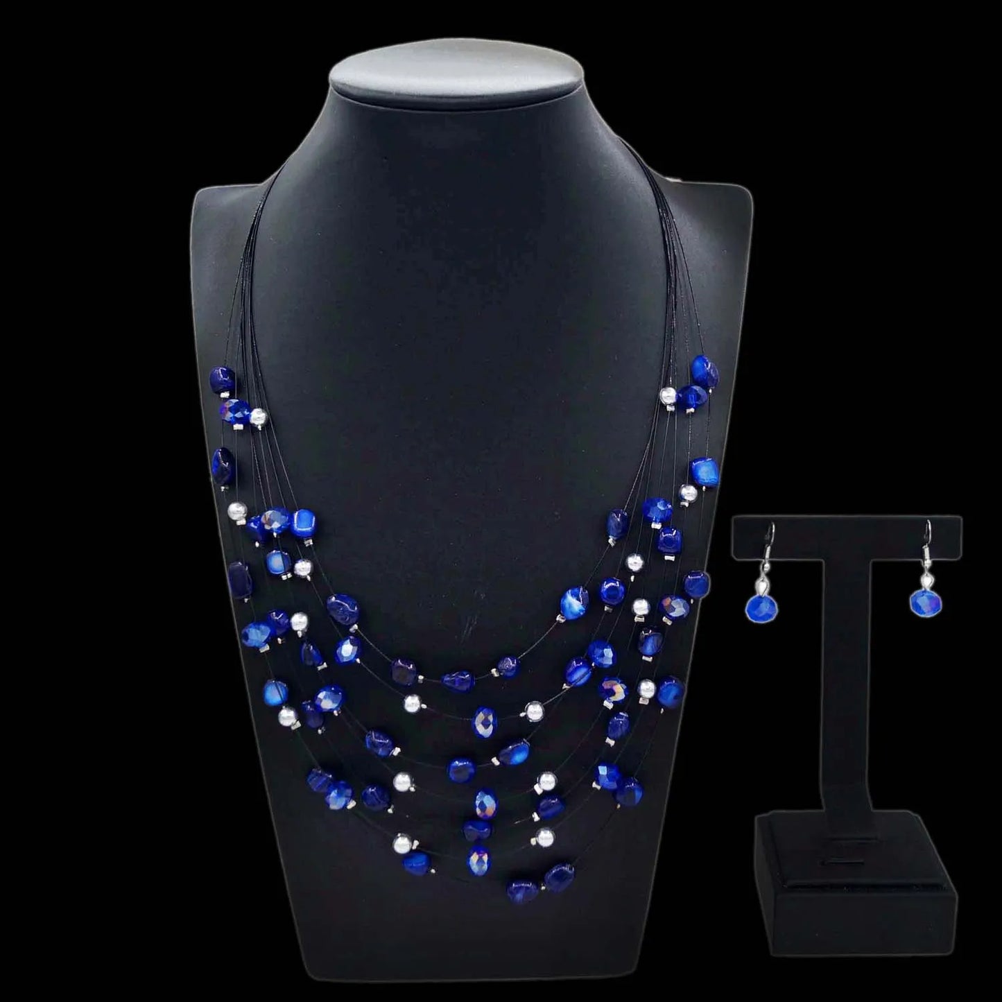 Zhuerrui Exquisite Women's  Necklace Costume Jewelry Set Multi Color Bead Earrings Jewelry Sets High Quality Gifts DSC01429
