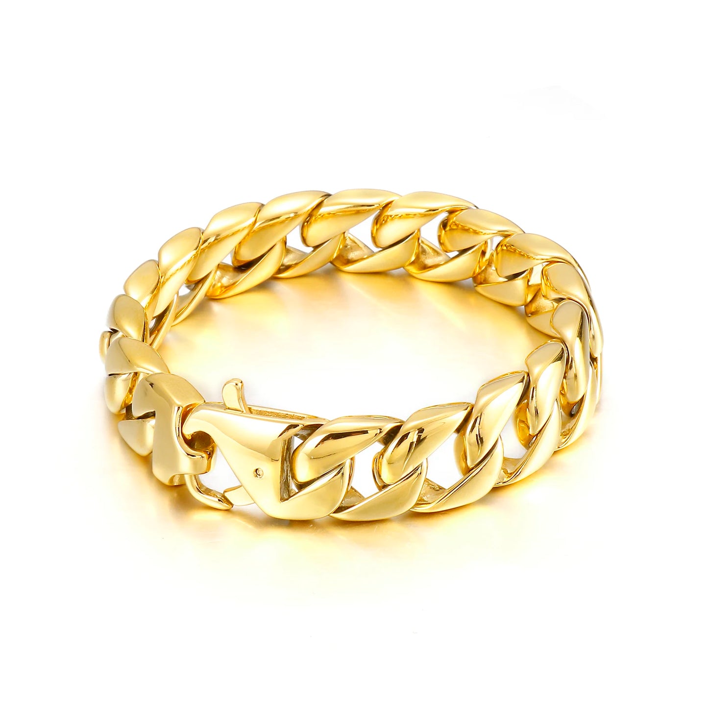KALEN Punk Fashion Stainless Steel Gold Plated Jewelry Male Bracelet