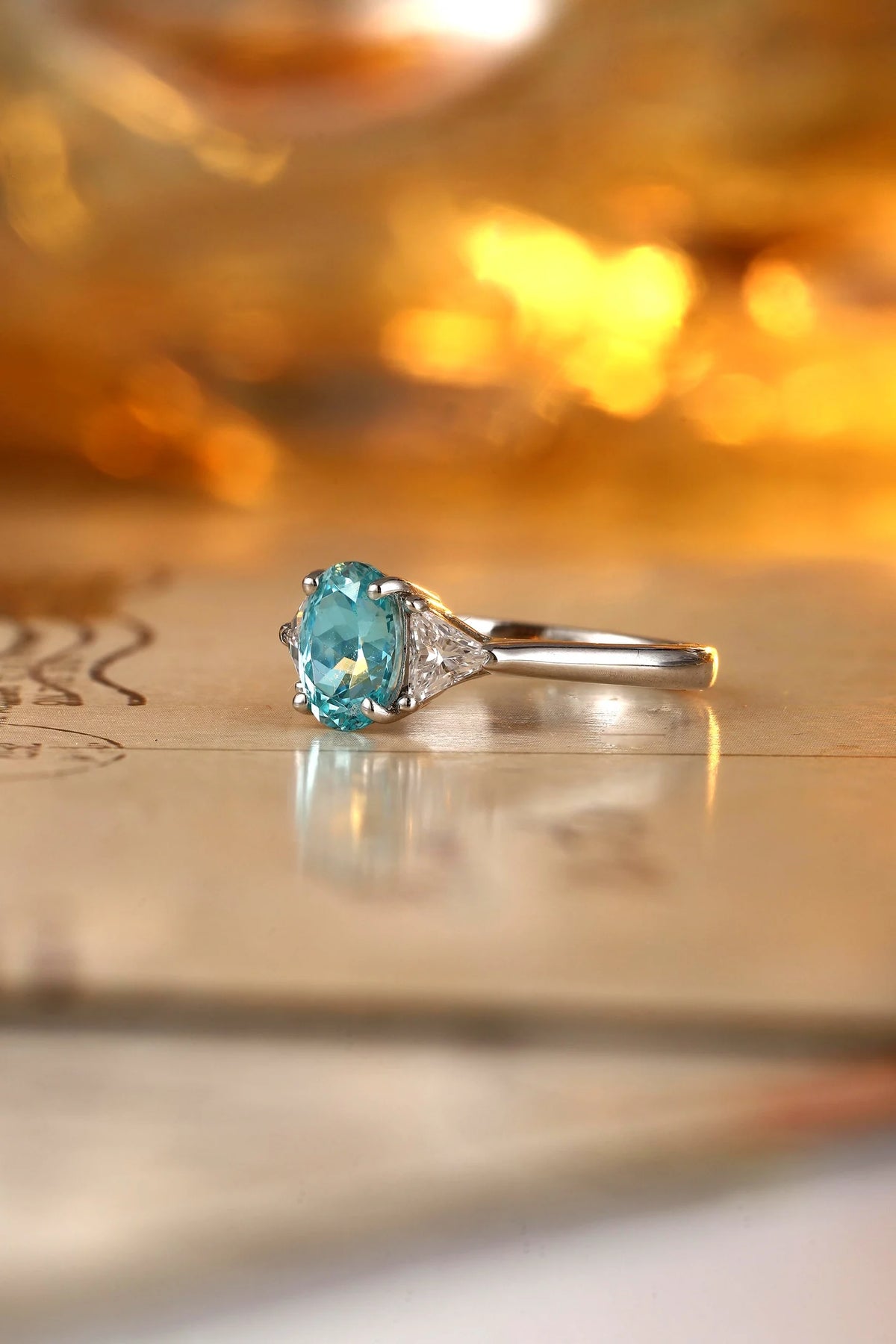 Gemfiori Lab Created Paraiba Ring 925 Sterling Silver Fine Jewelry Suitable for All Occasions Daily Party Wear Custom Available