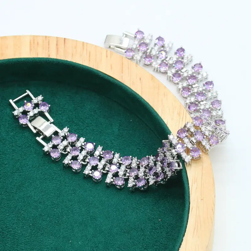 FASHIONISTA Luxurious Zirconia Bracelet for Women 925 Silver Stamped Jewelry Bracelet Accessories Wedding Party Gift