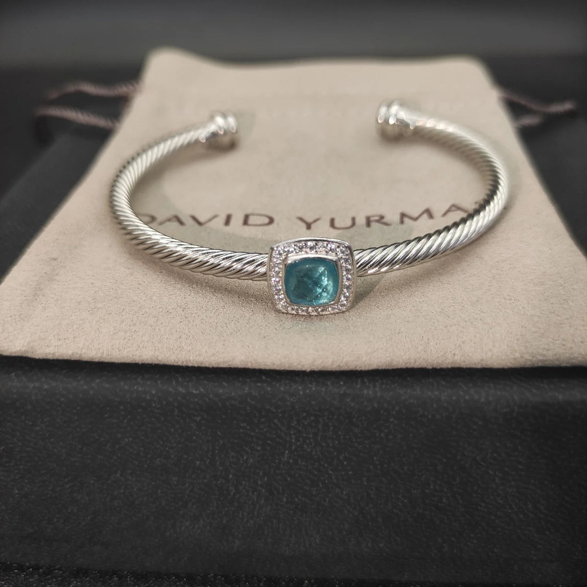 FASHIONISTA DY High-Quality Silver-Plated 4mm Square Diamond Bracelet, Fashionable Colored Diamond Bracelet, Jewelry