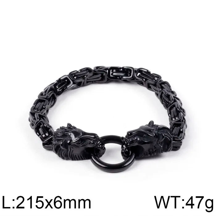KALEN Domineering Lion Bracelet Stainless Steel Men's Bracelet