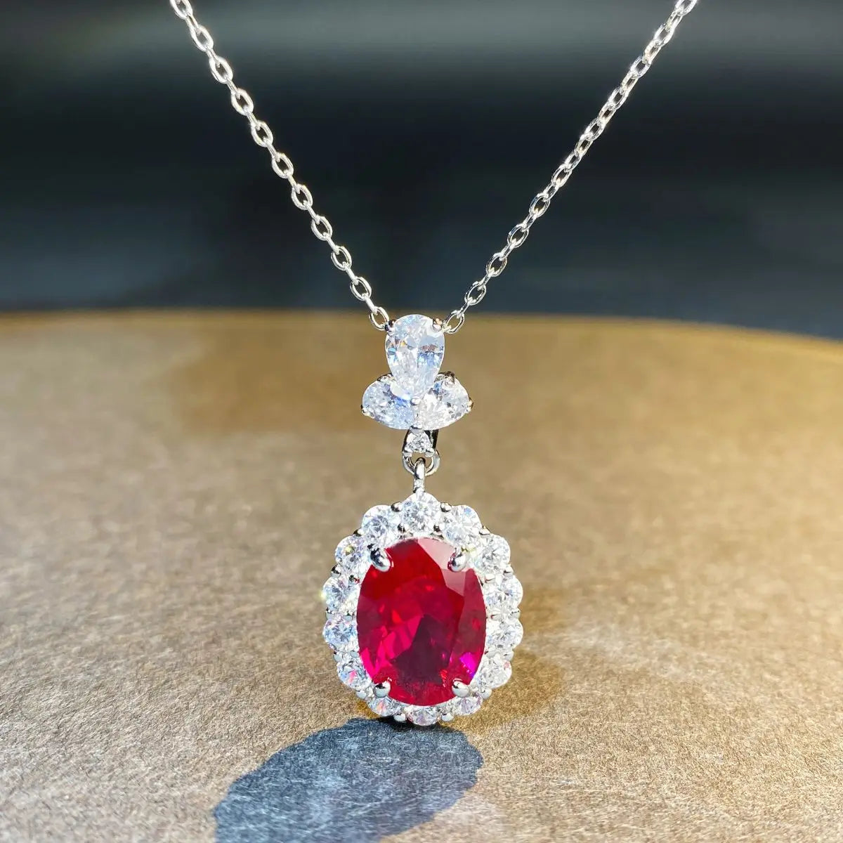 S&S 925 Silver Oval Cut Luxury Jewellery Set | Necklace, Ring & Earrings