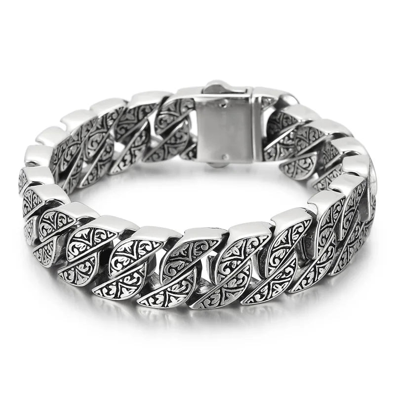 KALEN Medieval Style Jewelry Fashion Bracelets Stainless Steel Gothic Links Bracelet for Men