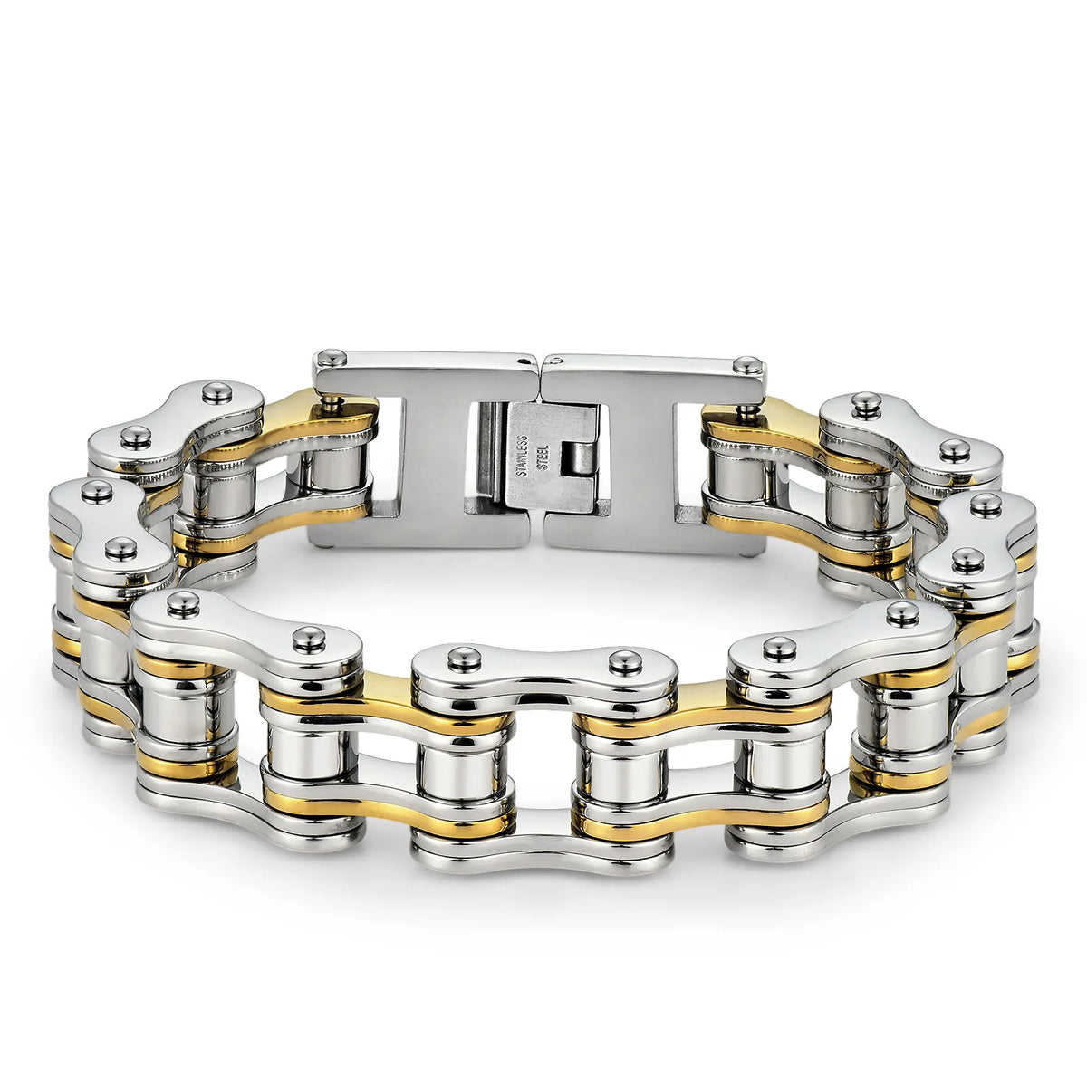 REBEL For High-End Stainless Steel Motorcycle Chain Biker Bracelet Simple Rock Men's Fashion Jewelry