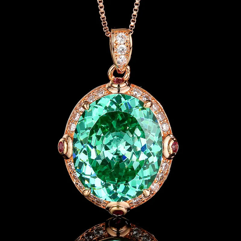 REDheart Fashion Black Gray Egg Rose Gold Texture Gold Plated Wedding Engagement Party Necklace Set Hollow Lines Copper Zircon Open Ring