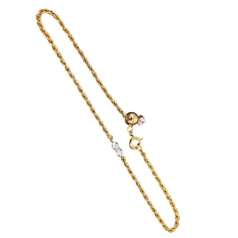 MuShan Jewelry Factory Double Diamond Flowing Light Twist Bracelet a Versatile Silver Gold-plated Jewelry for Women