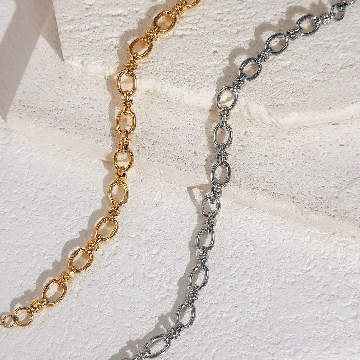 FASHIONISTA Non Tarnish Waterproof Choker Women Stainless Steel Chain Jewelry Making PVD Gold Plated Chunky Necklace DIY Handmade Link Chain