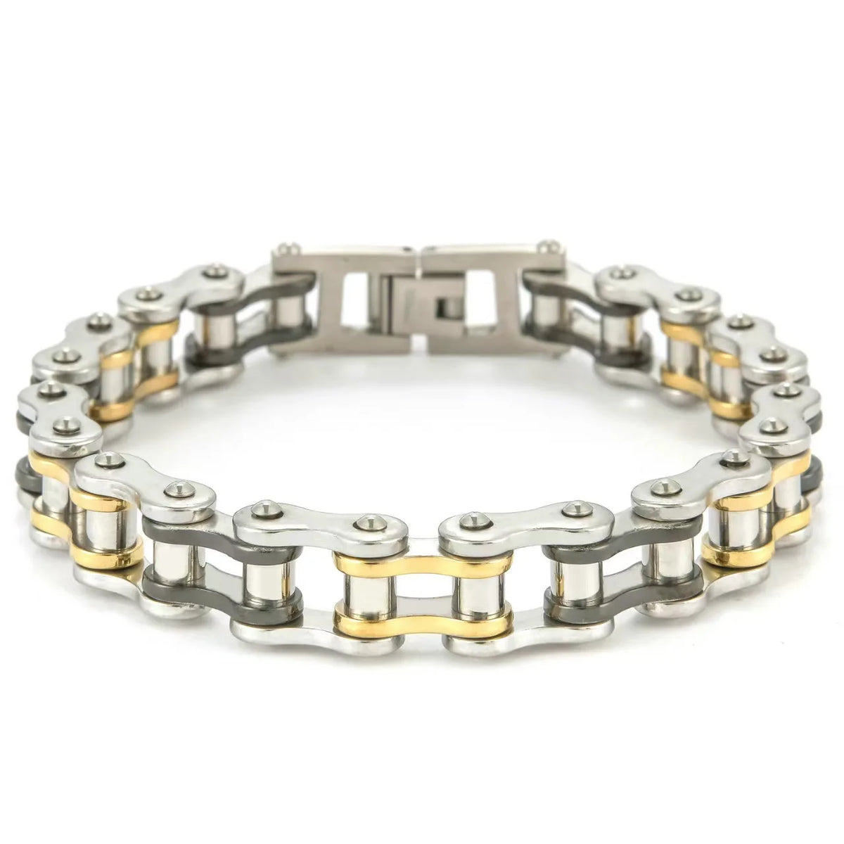 REBEL European American Punk Motorcycle Men's Bracelet Natural Stone Electroplating Rock Personality Chain