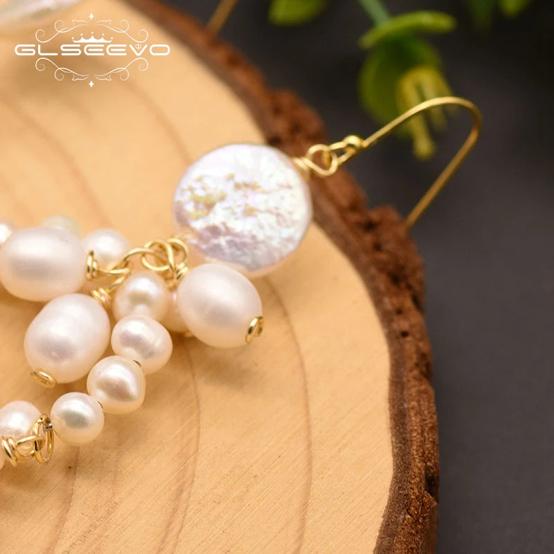 100% Genuine Fresh Water Pearl Earrings for Women Girl Birthday Party Luxury Korean Style