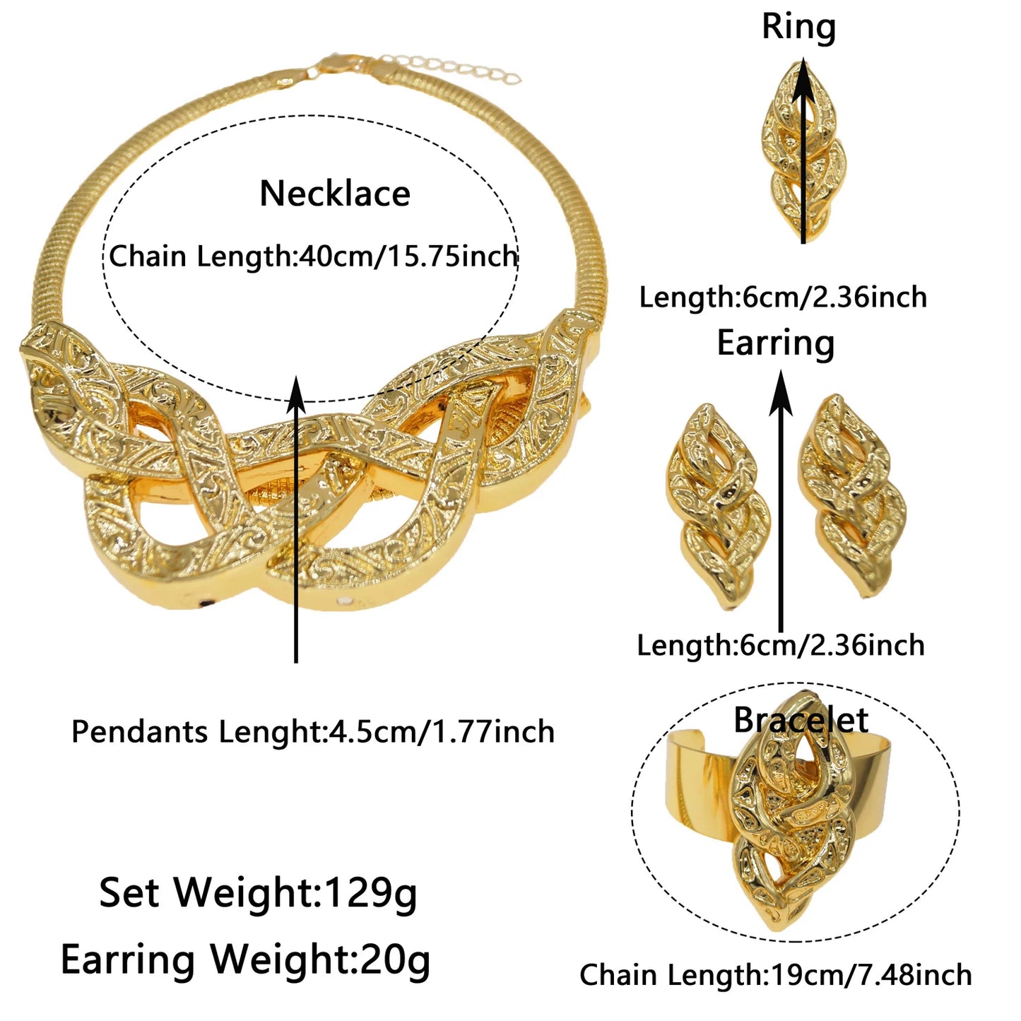 Zhuerrui Luxury Fashion Women's Jewelry Set Gold Plated Chain Classic High-End Dubai Wedding Accessories With Hand GiftsHK005822
