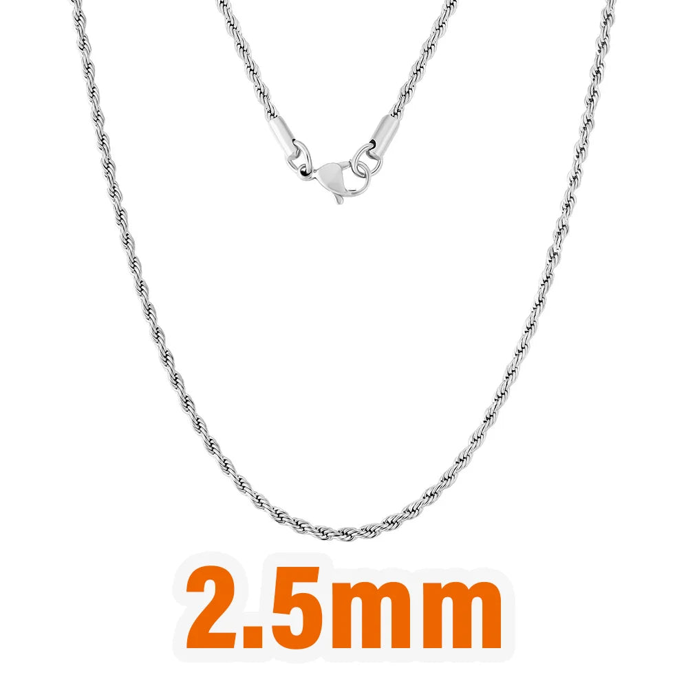 Wholesale Men Women Miami Cuban Real Gold Filled Necklace Rope Figaro Snake Fashion Jewelry Stainless Steel Cuban Link Chain