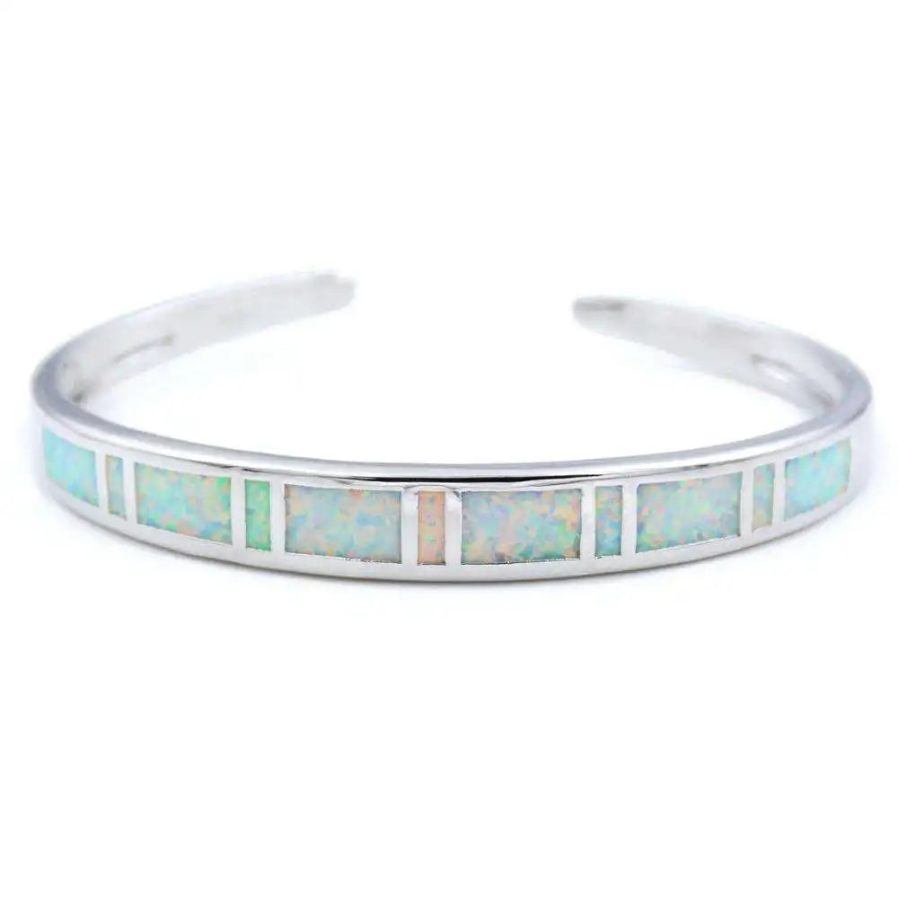 Opal Hawaii Square Shape Bracelet Plated Women's Trendy Cuff Bracelet Handmade Inlaid Opal for Anniversary Wholesale