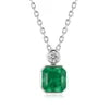 Gemfiori PT950 Exquisite Jewelry Asscher Shaped Gemstone Pendant Necklace Laboratory-grown Emeralds Material Can Be Customized