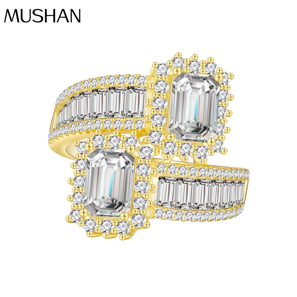 MuShan Jewelry Factory  Elegant Purple Diamond 10 * 16 Oval High Carbon Diamond Ring for Ladies 925 Pure Silver Jewelry