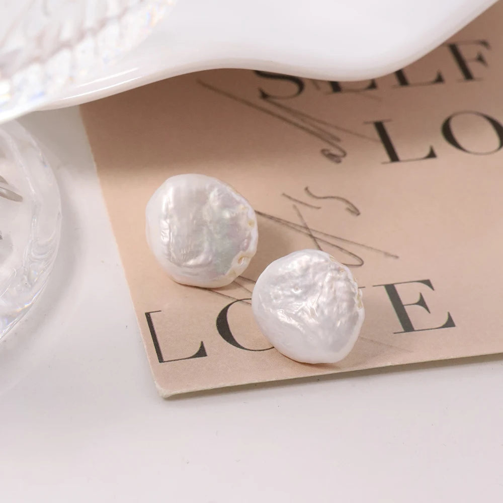 Natural Freshwater White Baroque Pearl Earrings Korean Style Women Luxury Jewelry Fashion Ladies and Girls Gift GE1522