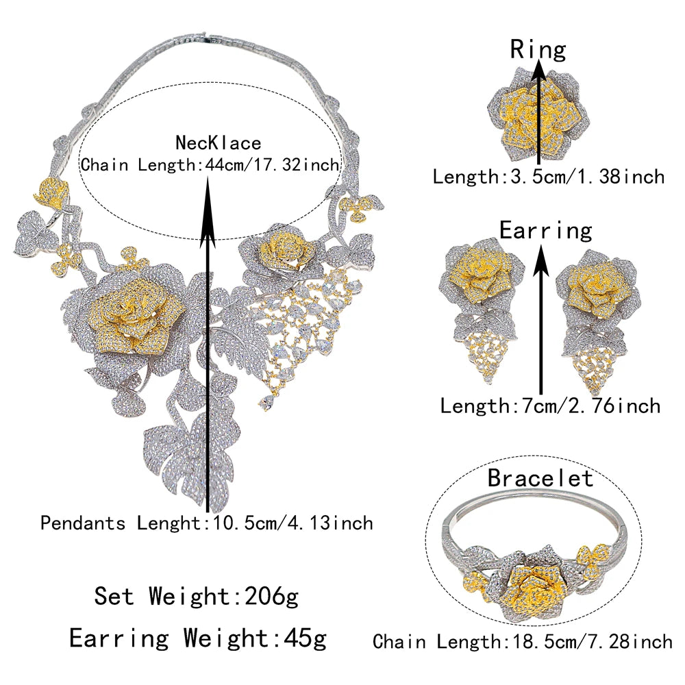 Zhuerrui New Design Sense Jewelry Set American High-end Diamond Series Ladies Classic Inheritance Wedding Four Sets HZ23033211