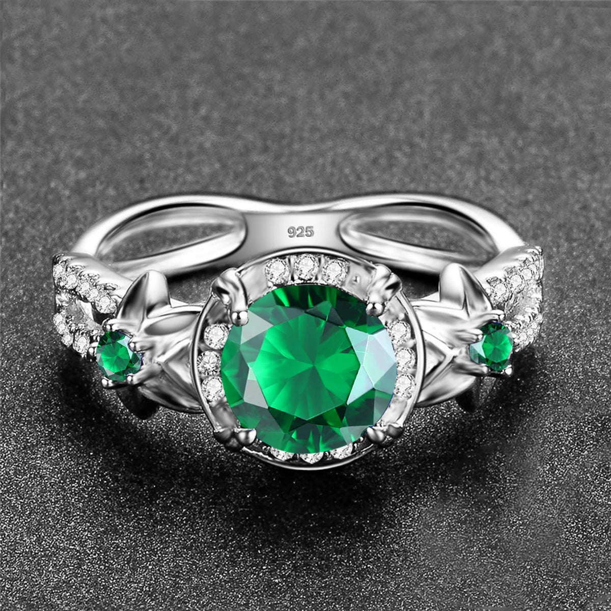 Szjinao Vintage Jewelry Manufacturer Women's Boho Flower Earrings and Pendant Set 925 Sterling Silver Emerald Engagement Style