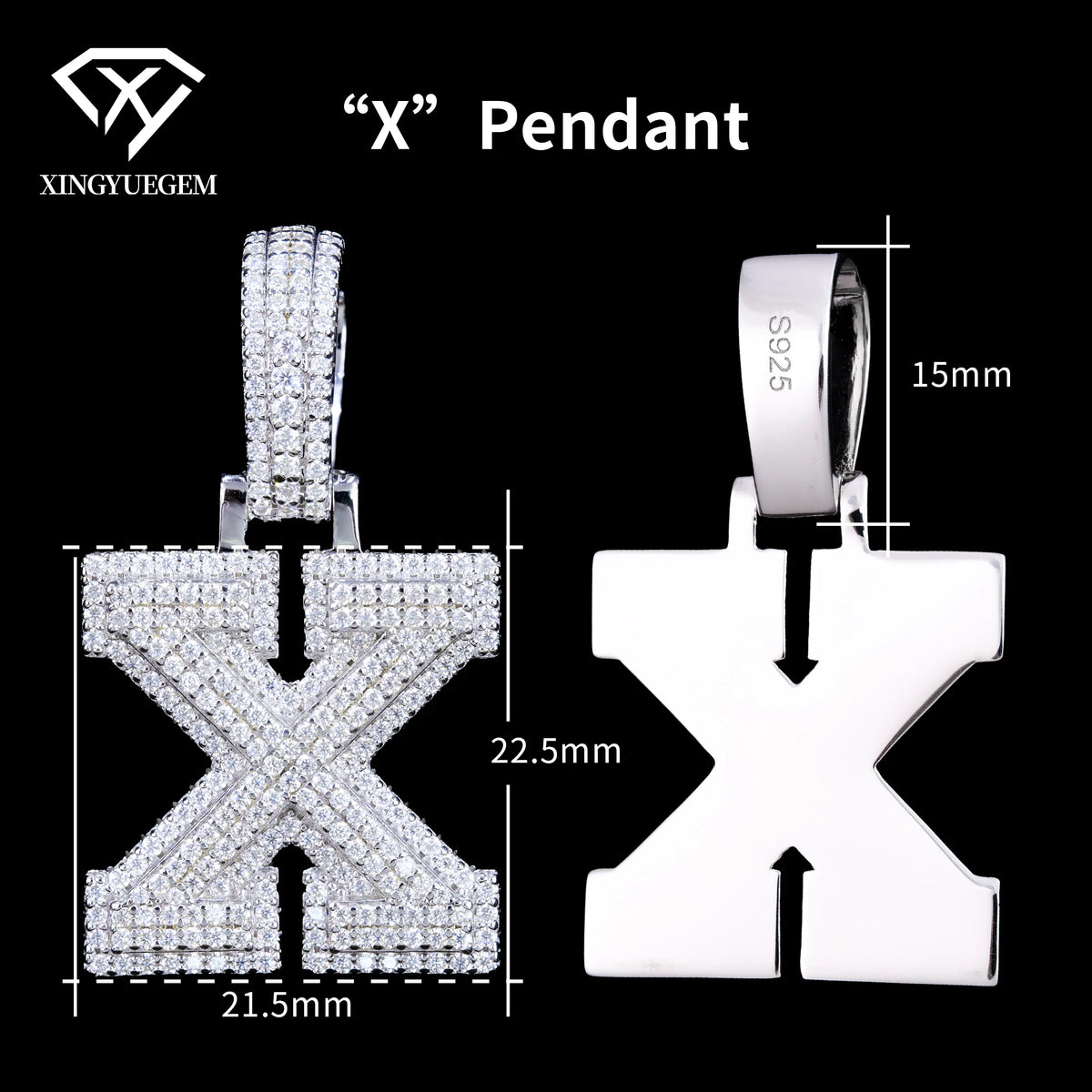 ArtistA Custom Hip Hop Fine Jewelry 925 Sterling Silver White Gold Plated GRA Certified Brilliant Cut Moissanite Pendant