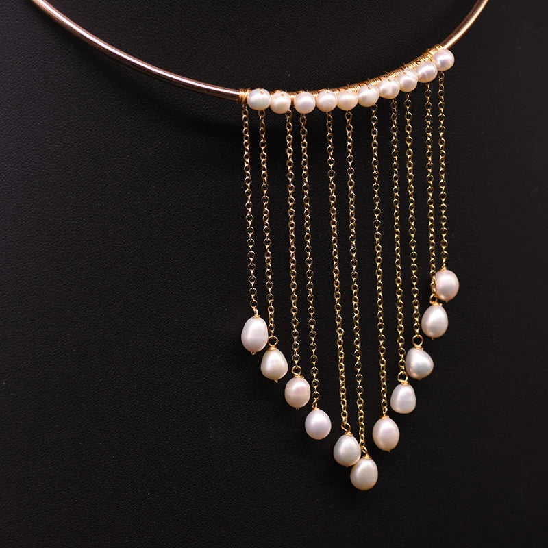 Natural Freshwater Pearl Pendant Necklace for Girl Party Gift Fashion Necklace Jewelry