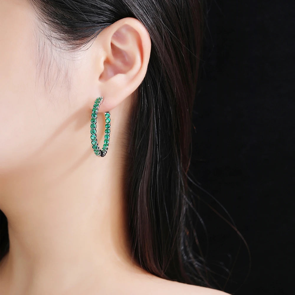 MUSHAN Jewelry Factory Large Circle S925 Sterling Silver Earrings Light Luxury Cross Border Jewelry Set With HighCarbon Diamonds