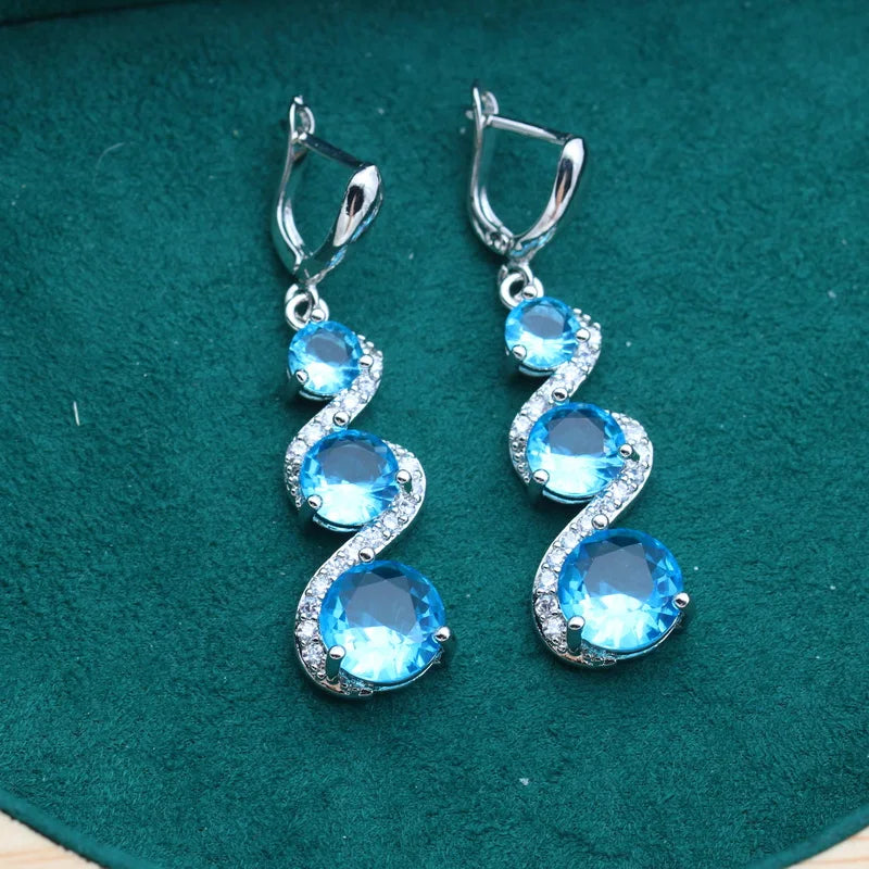 XOTICA 925 Sterling Silver Ladies Wedding Accessories Custom Crystal Drop Earrings with Zircon Jewelry for Women Perfect Gift
