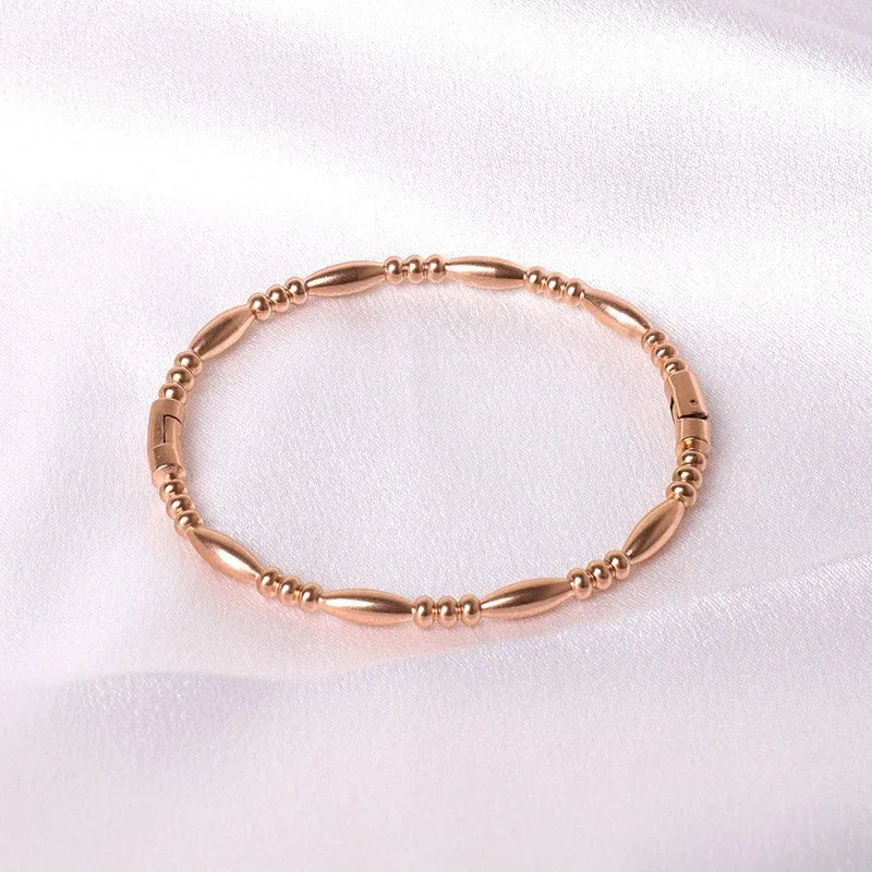 REBEL Stainless Inoxydable Stainless Steel 18K Gold Plated Roman Women Fashion Jewelry Bracelets Bangles