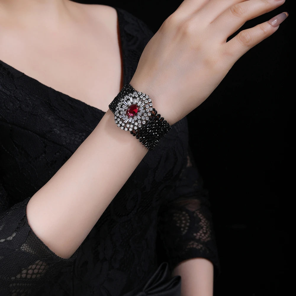 MUSHAN Jewelry Factory Black Spinel S925 Sterling Silver Bracelet Exudes Sense of Light Luxury and High End Elegance