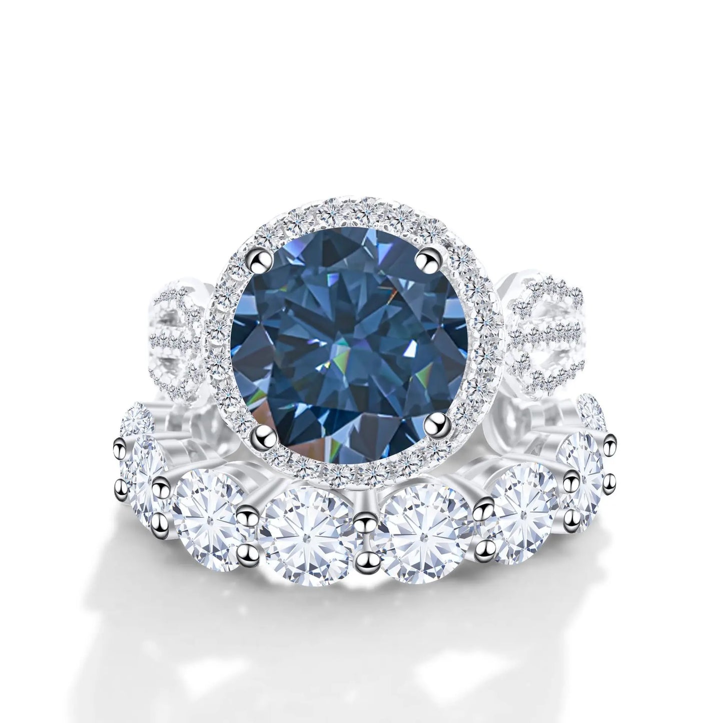Wholesale Fine Luxury Jewelry Women Red Rings with 12 Carat GRA Certificate Big diamond Moissanite 925 Sterling Silver Ring Sets
