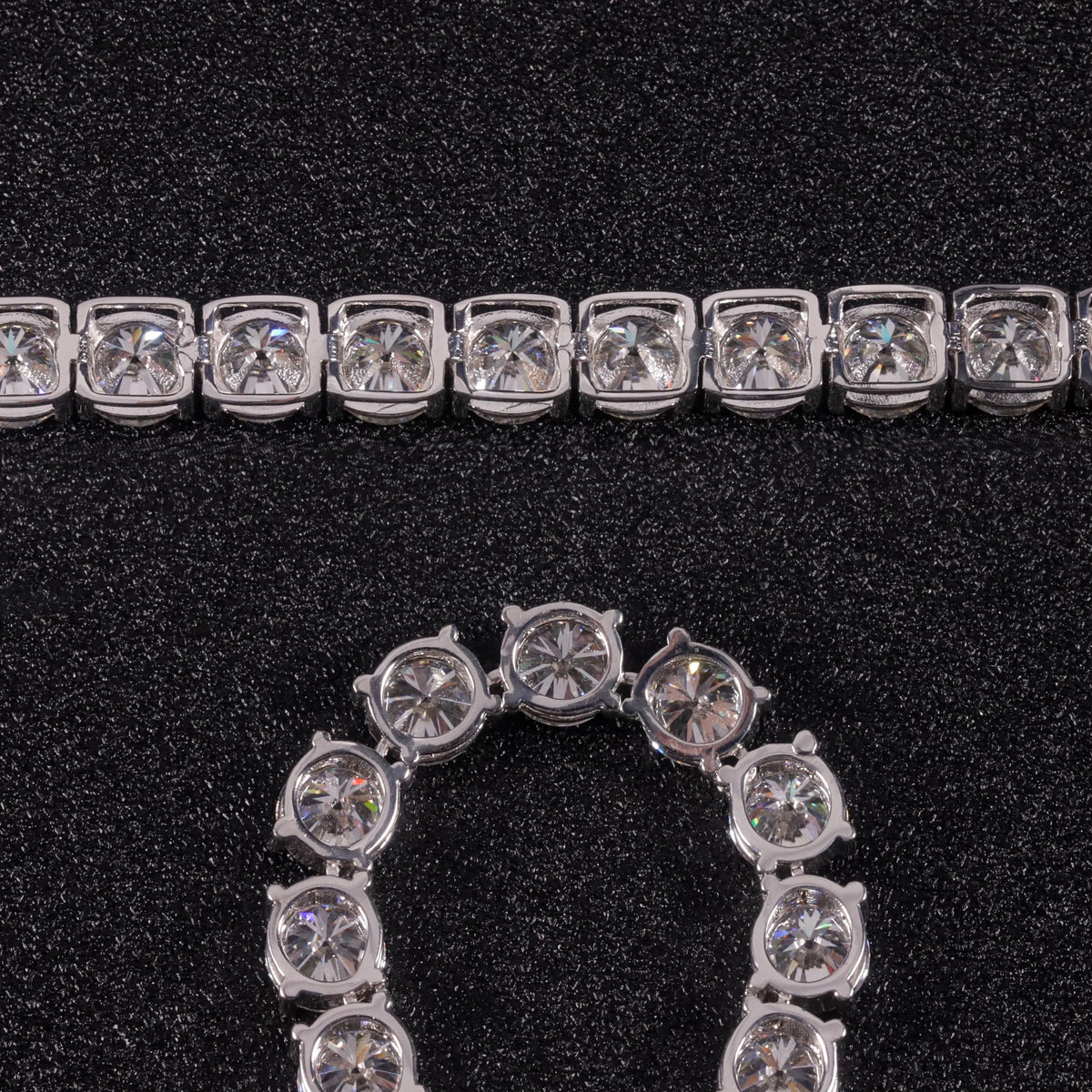Gemfiori Iced Out D Color VVS 925 Sterling Silver 2MM 3MM 4MM 5MM 6.5MM Moissanite Diamond Necklace Tennis Chain for Men Women