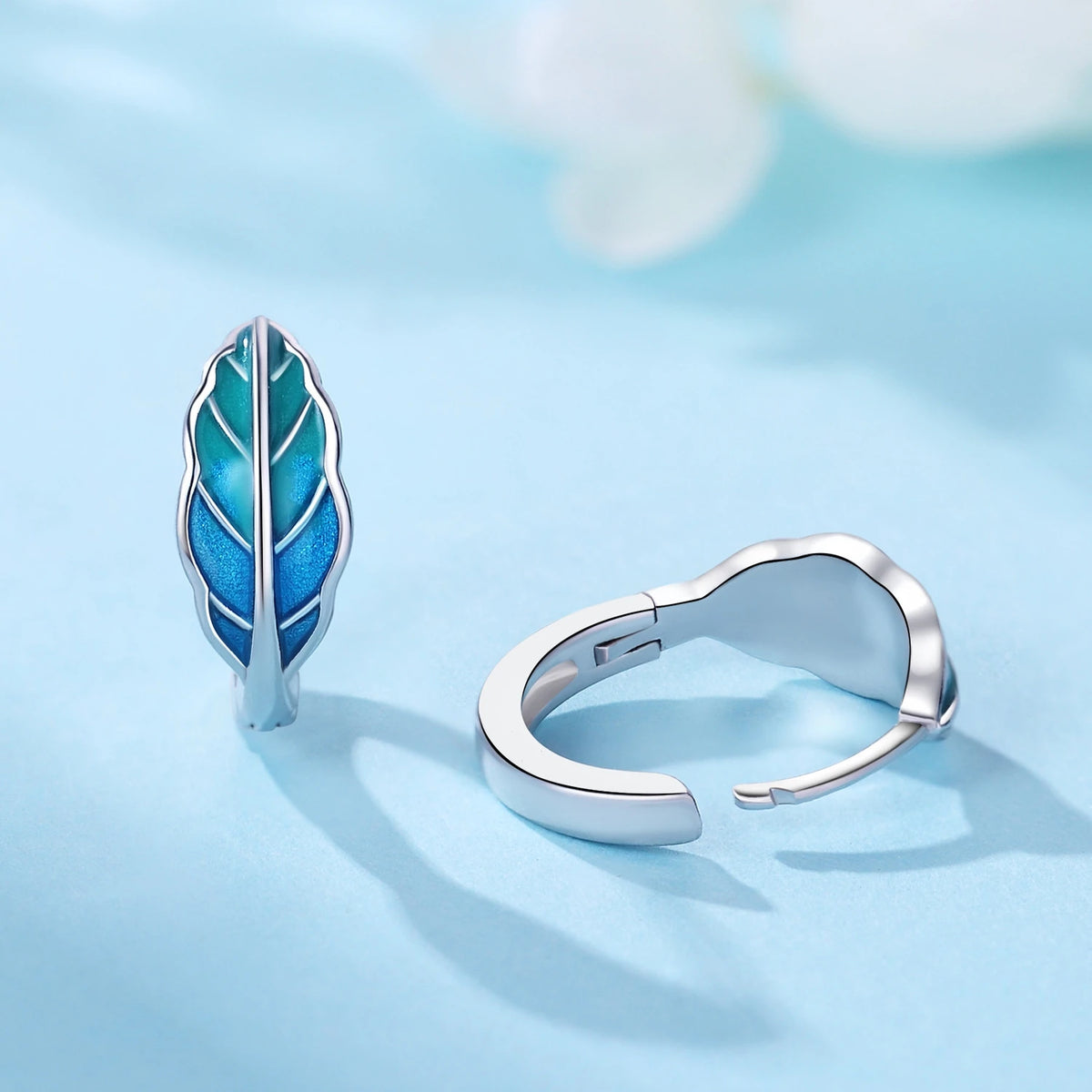 S&S Zircon Plant & Maple Leaf Hoop Earrings — S&S Collection